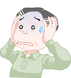 頭を抱え顔面蒼白なおじさん
