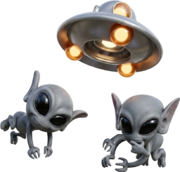 UFOから降りてくる宇宙人