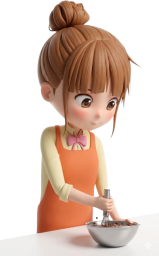 バレンタインのチョコ作りをする女の子