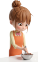 バレンタインのチョコ作りをする女の子