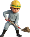 工事現場の男性作業員