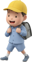 通学する小学一年生