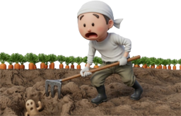 畑を耕していると文化財が出土してしまったイラスト