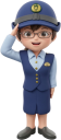 敬礼する女性警察官