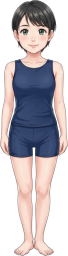 パンツタイプ水着の女性