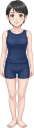 パンツタイプ水着の女性