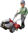 管理機を操作する農家の人