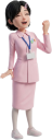 ガッツポーズの女性看護師