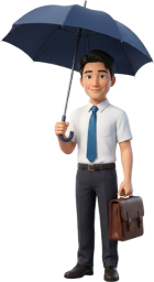 傘をさすサラリーマン