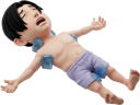 熱中症で体を冷やす少年