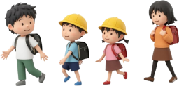 集団登校する小学生