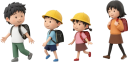 集団登校する小学生