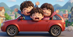 楽しく家族でドライブ