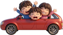 楽しく家族でドライブ