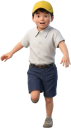 走る小学生男子児童
