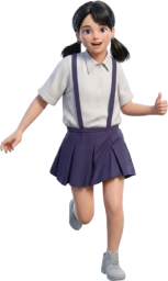走る小学生女子児童