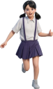 走る小学生女子児童