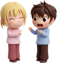 外国人女性と話す日本人男性