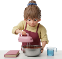 ミキサーを使ってお菓子作りする女性