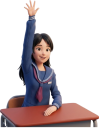 手を挙げる女生徒