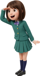 遠くを見る女生徒