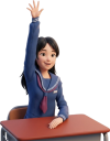 手を挙げる女生徒