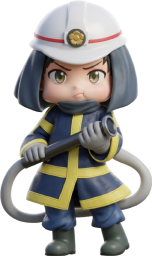 ホースを持つ消防士