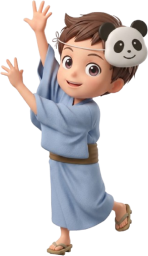 盆踊りをする男の子
