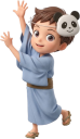 盆踊りをする男の子