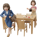 遅刻しそうで朝食抜きの女性