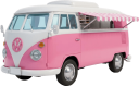 クレープが似合いそうなピンクのキッチンカー