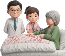 自宅で介護医療を受ける老人
