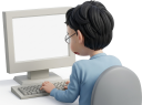 パソコン操作する男性