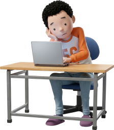 悩みながらノートパソコン操作する男性