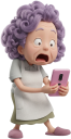 スマホをみて驚くおばあちゃん