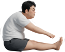 ストレッチをする肥満の男性