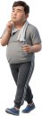 ウオーキングをする肥満の男性
