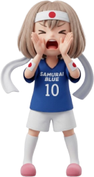 日本代表を応援する女性サポーター