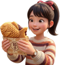タイ焼きを持つ女の子