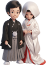 和装の新郎新婦