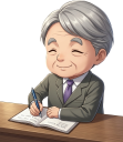 メモを取るサラリーマン男性