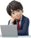 いいアイディアが思いついた男性