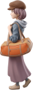 大きなバッグを持つ女性