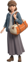大きなバッグを持つ女性