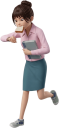 慌てて走るOL