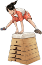 跳び箱を飛ぶ女子中学生