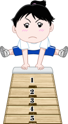 跳び箱を飛ぶ女子小学生アナログ