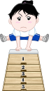 跳び箱を飛ぶ女子小学生