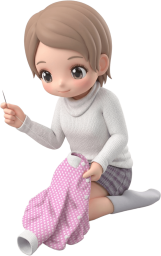 裁縫をする女の子