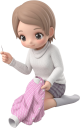 裁縫をする女の子